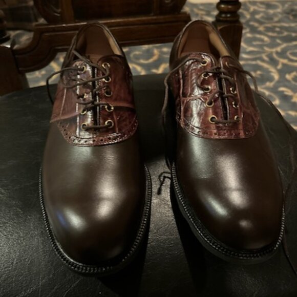 New Mens spiked leather Footjoy Golf Shoes Size 10M - Picture 3 of 5